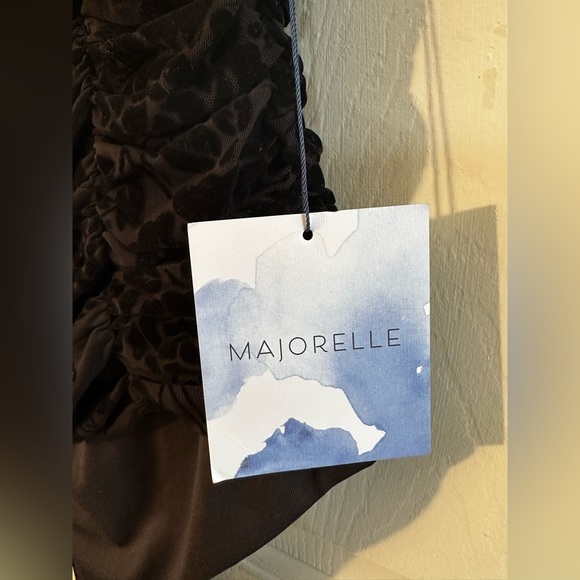 MARJORELLE Revolve S BK CHEEKY Julius Velvet Burnout Thong Bodysuit Puff Sleeve - Picture 8 of 11